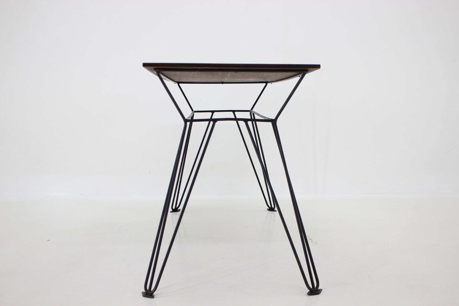 1970's Wallnut Veneer Side Table, Czechoslovakia