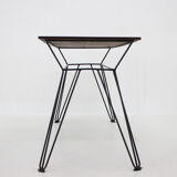 1970's Wallnut Veneer Side Table, Czechoslovakia
