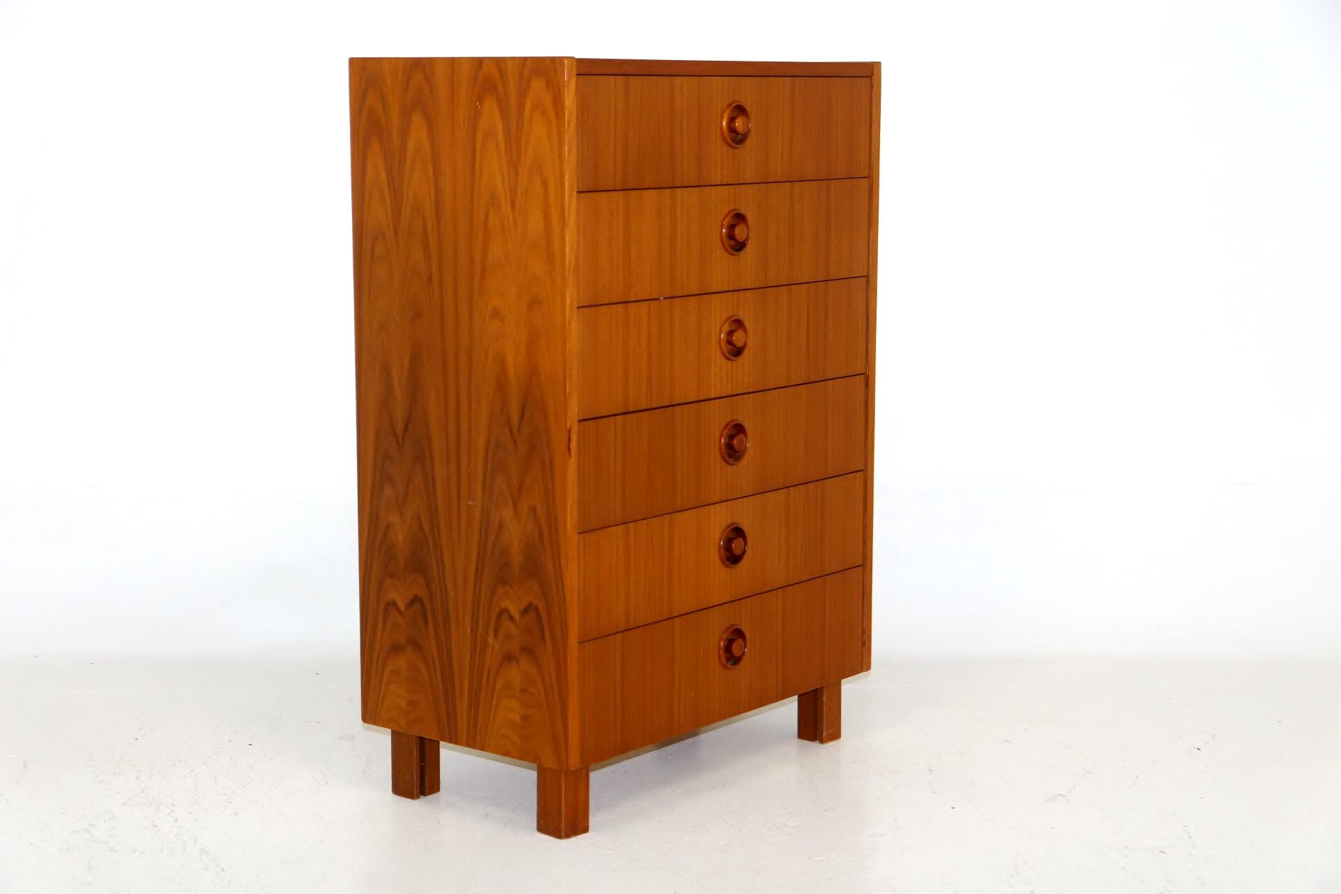 Teak "tallboy" chest of drawers, Sweden, 1960