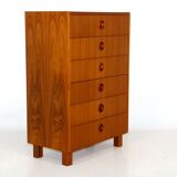 Commode "tallboy" en teck, Suède, 1960