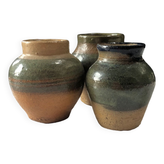 Set of 3 stoneware pots by Jules Guérin