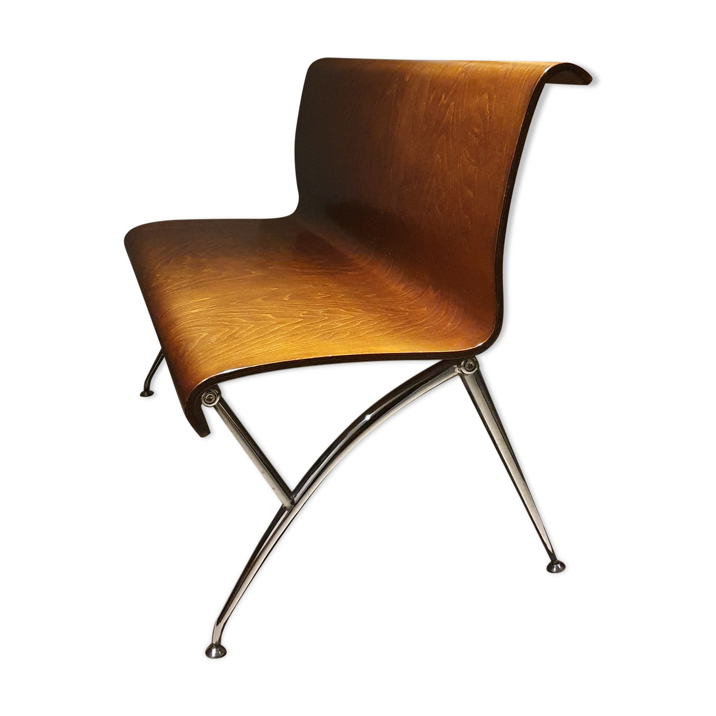 Thermoformed wooden bench. 60s