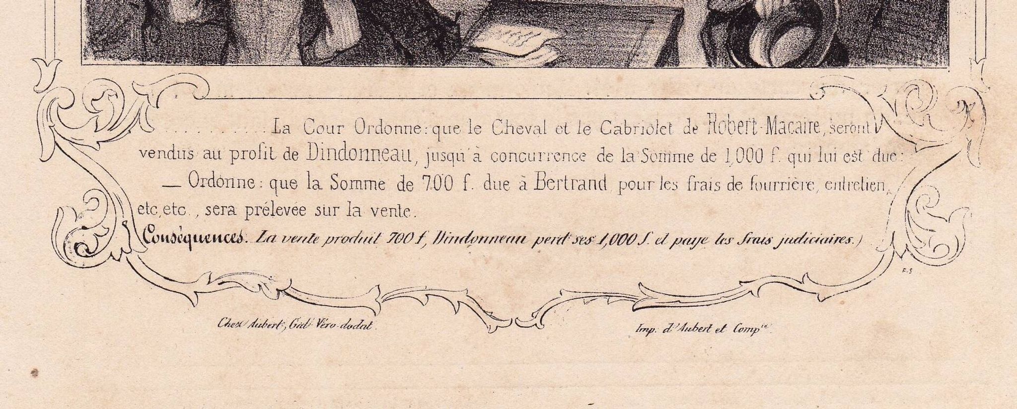 19th Century Lithograph Honoré Daumier 1839 Court Lawyer Judge Magistrate Justice