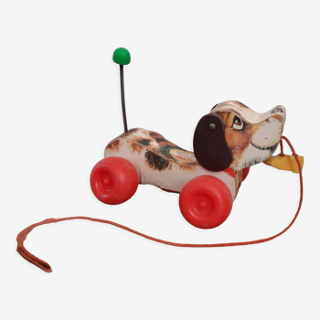 Chien à trainer Fisher Price en bois  1965