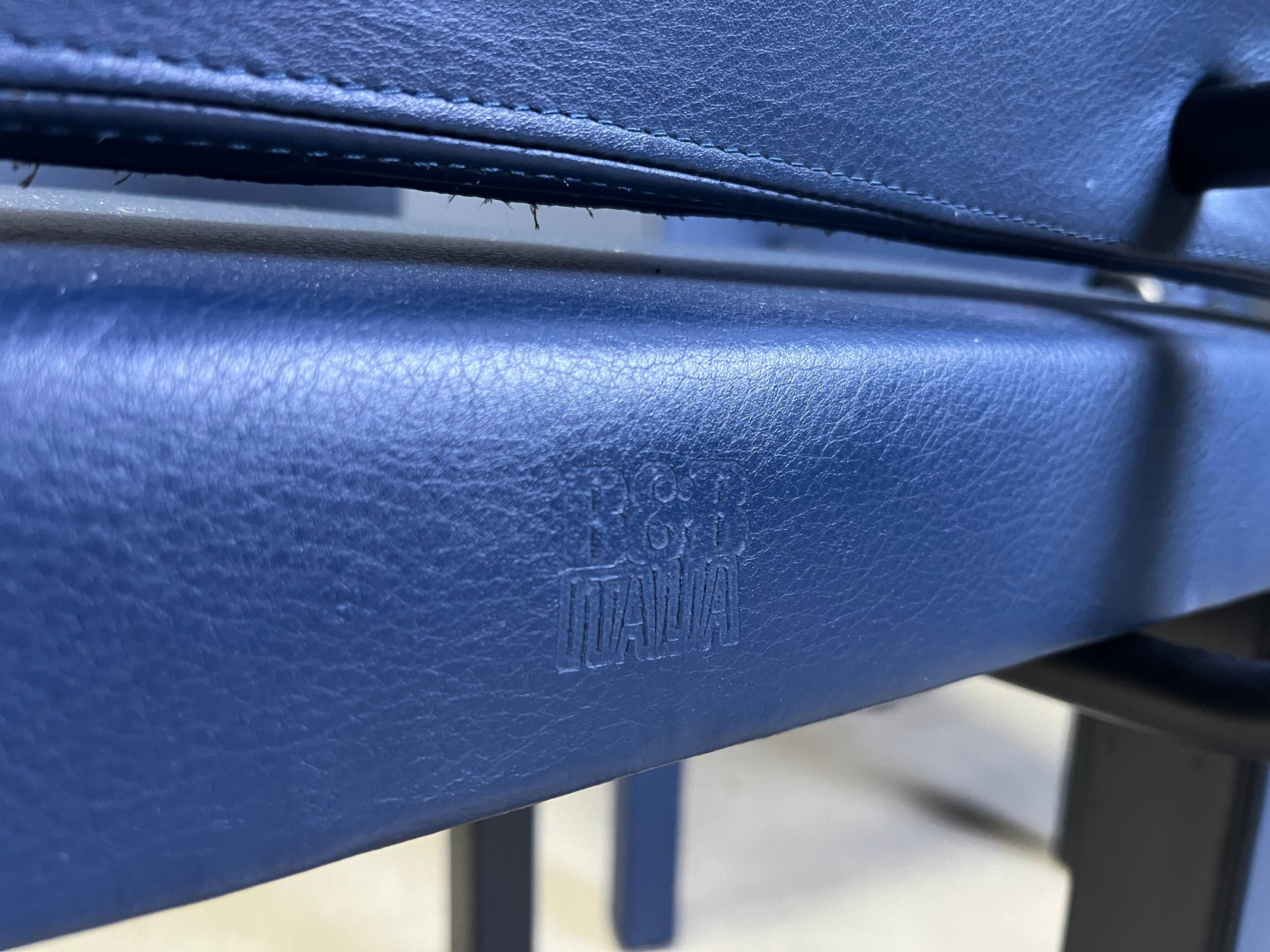 Set of 6 blue Arcadia dining chairs by Paolo Piva for B&B Italia, 1980s