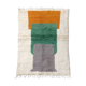 Moroccan Berber carpet blessed ouarain ecru with colorful patterns 148x104cm