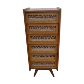 Vintage rattan weekly dresser