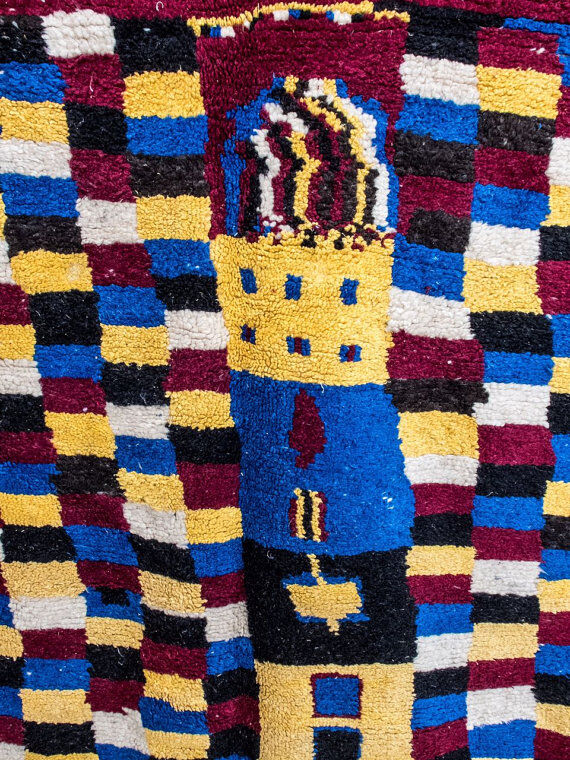 Azilal, 225 x 123 authentic hand made wool rug