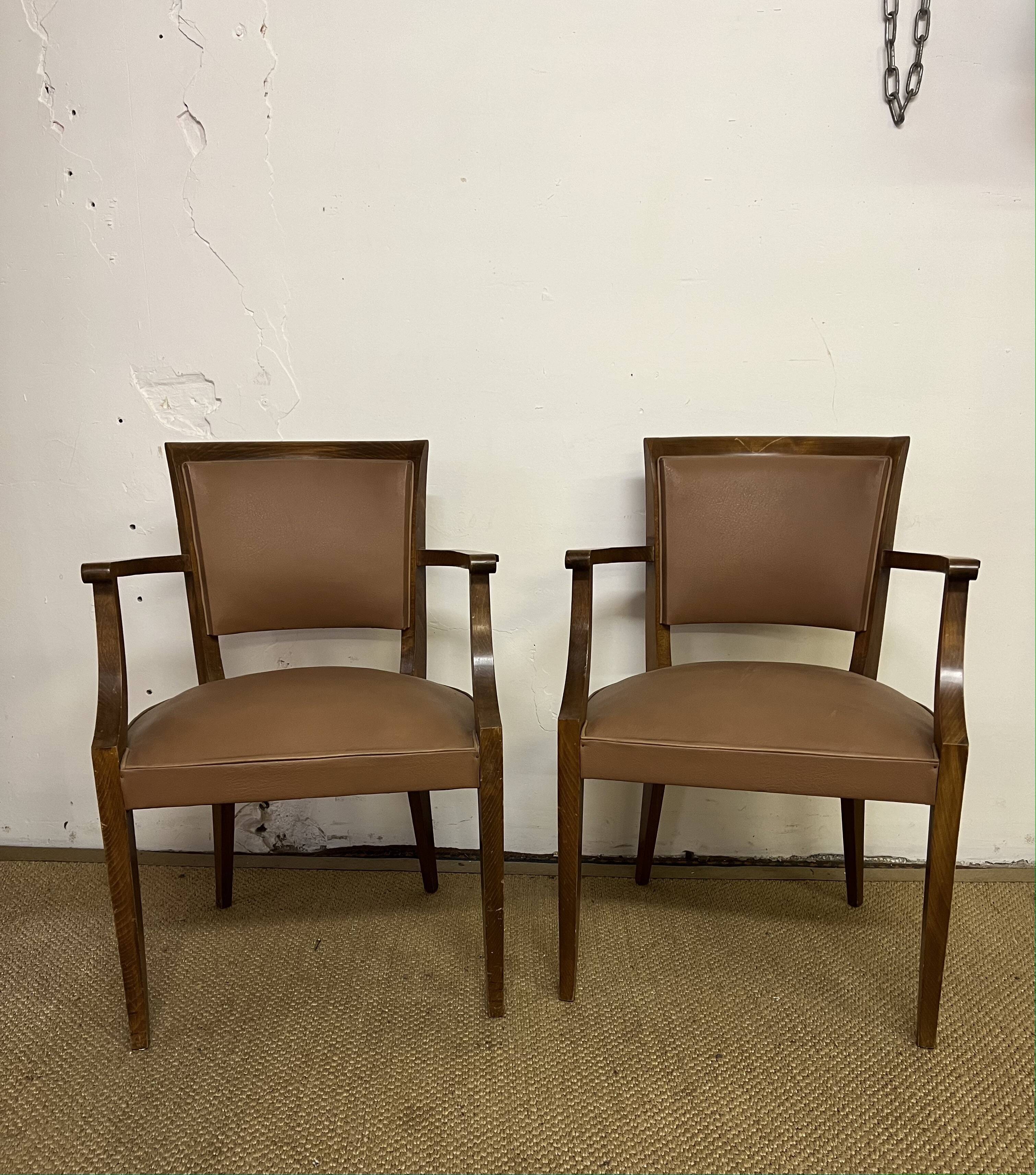 Pair of vintage bridge armchairs