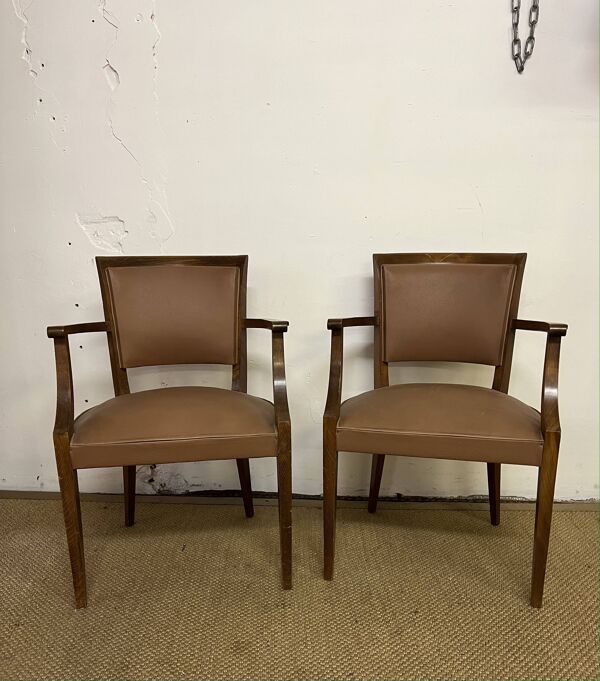 Paire de fauteuils bridge vintage