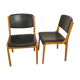 Paire de chaises 1950/60 cuir et bois