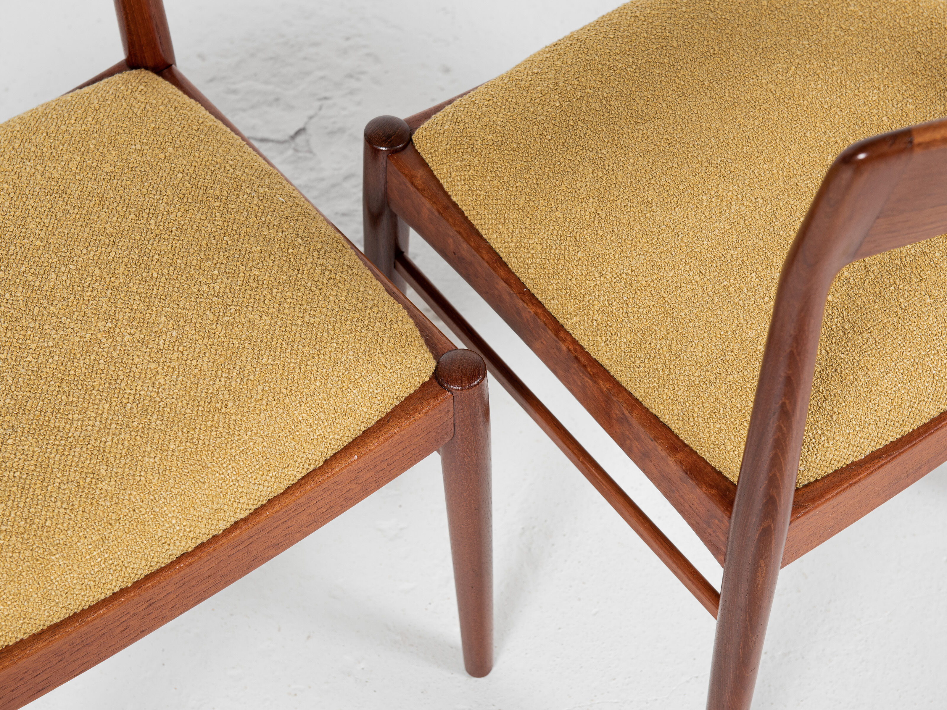 4 dining chairs in teak by Henning Kjaernulf for Korup Stolefabrik 1960s