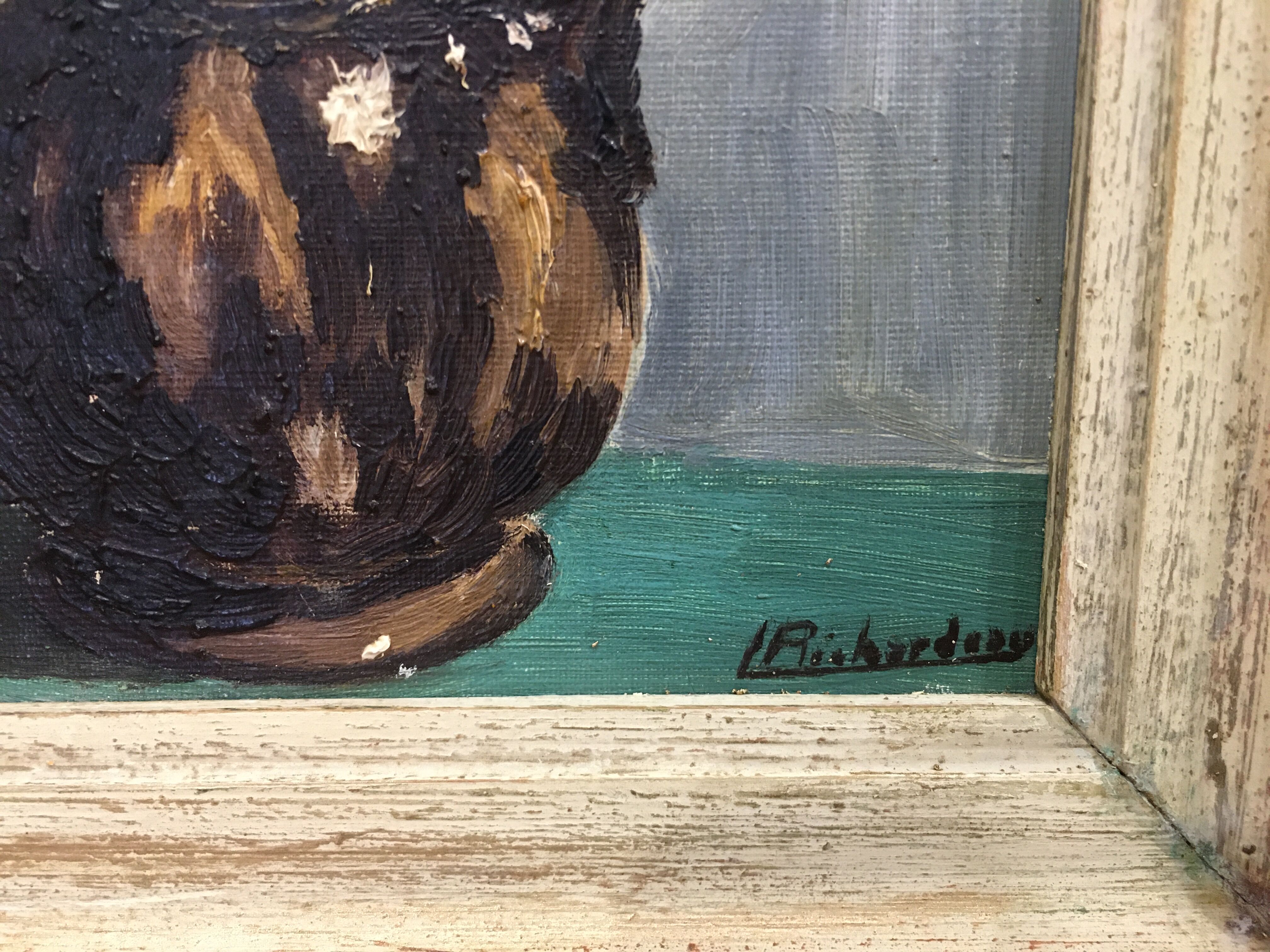 Peinture bouquet de dahlias
