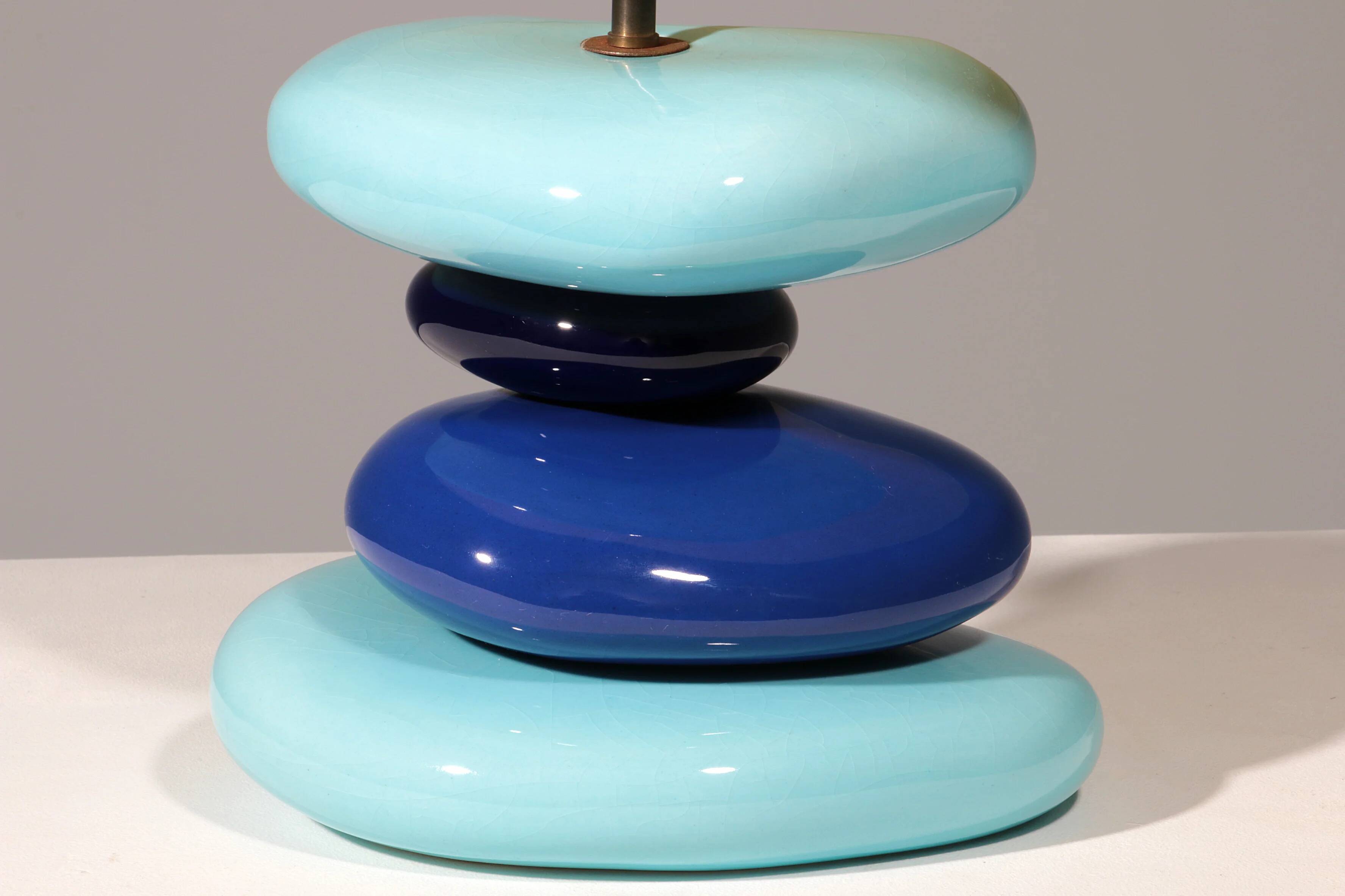 France pebble table lamp by François Chatain, 1980s