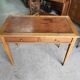 Bureau plateau cuir avec 2 tiroirs en merisier