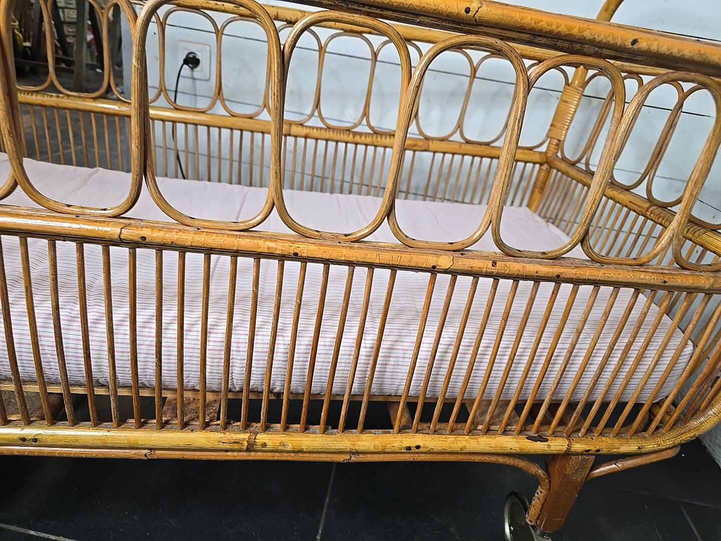 Vintage Rattan Children's Bed