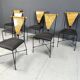 Set of 6 post modern dining chairs, 1970s