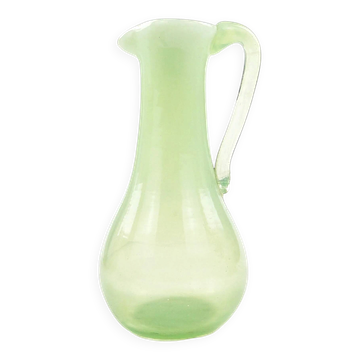 Jug, minimalism, turquoise glass, design by J. Słuczan-Orkusz, Poland, 1970s