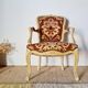 Louis XV style cabriolet armchair - floral velvet seat