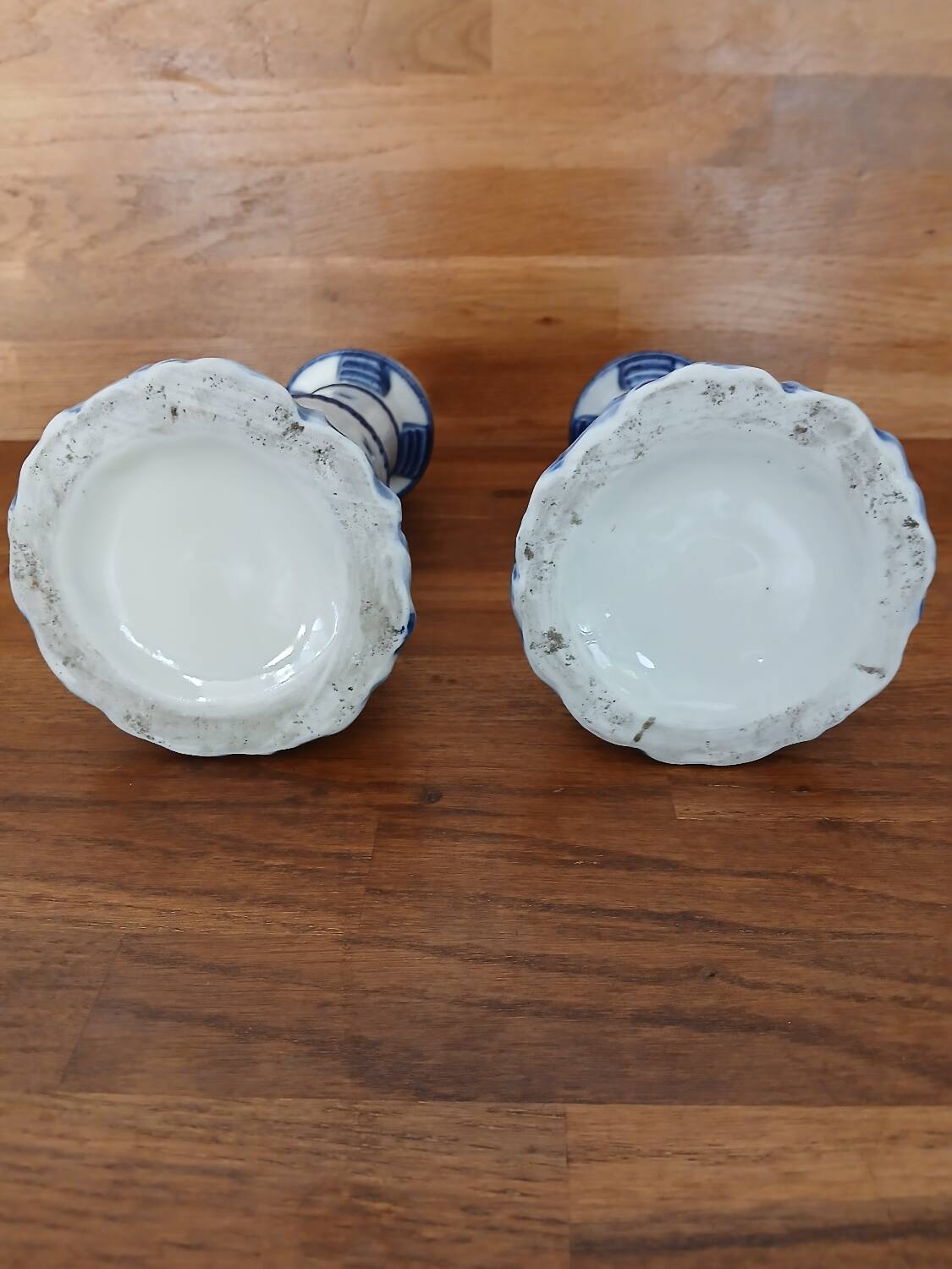 Pair of lighthouse-shaped candle holders
