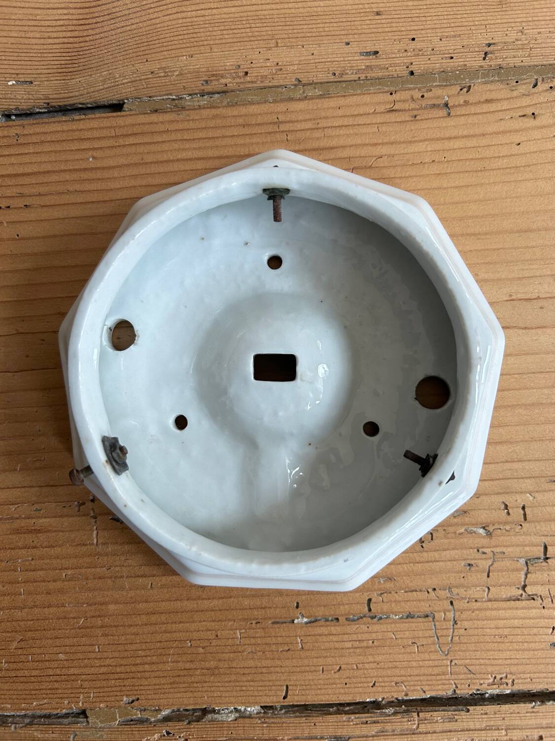 Plafonnier Art Déco en opaline et céramique