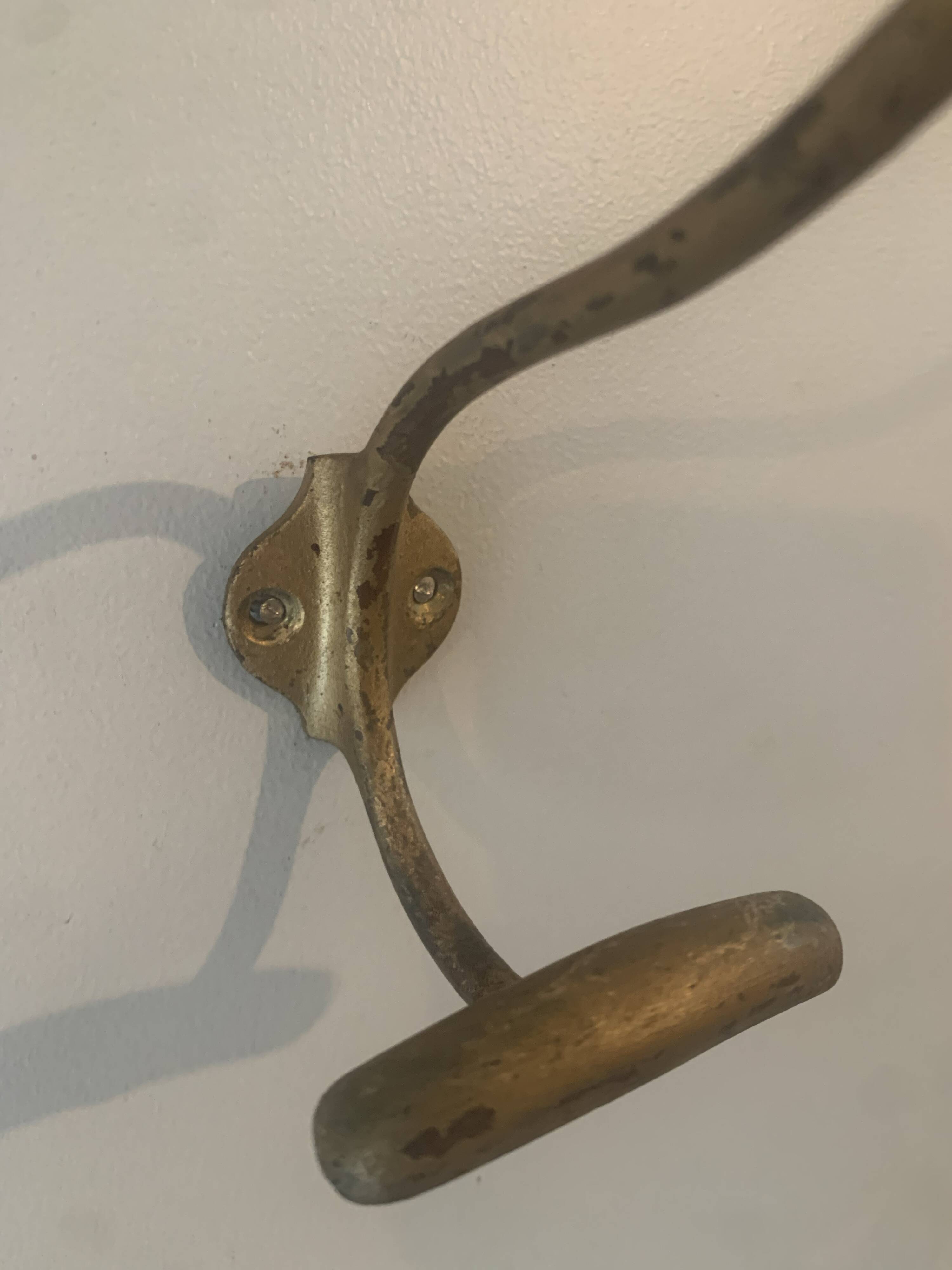 Paire de patères porte manteaux en laiton