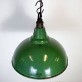 Industrial British Green Enamel Factory Pendant Lamp from Maxlume, 1960s