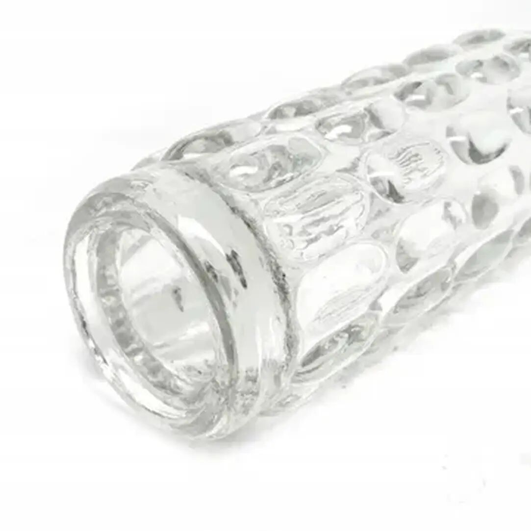 Vase en forme de haricot, en verre pressé transparent, HSG Ząbkowice, Pologne, années 1970