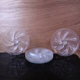 Set of 6 vintage 1970s Arcoroc oyster plates.