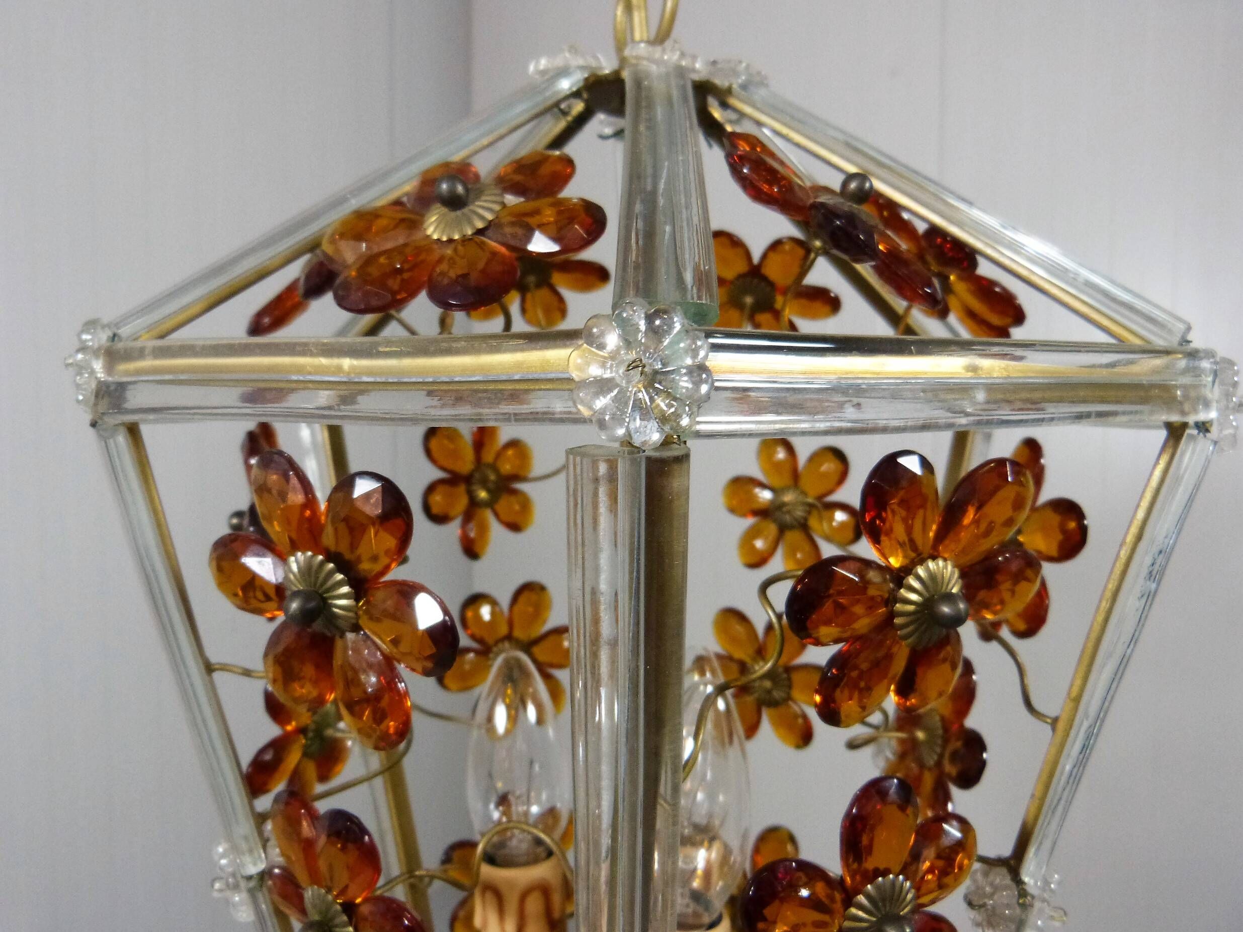 Glass flower hanging lamp 1950-60’s