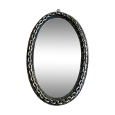 Miroir chaine brutaliste en fer battu 1960 h55cm