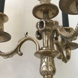 Pair of golden bronze candlesticks