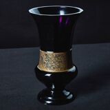 Antique vase signed Moser Karlsbad – Amethyst glass & Art Deco gold frieze