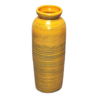 Yellow Ceramic vintage Bo Fajans vase Tiger by Berit Ternell Sweden 1960s