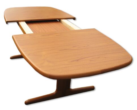 Oval Scandinavian teak dining table