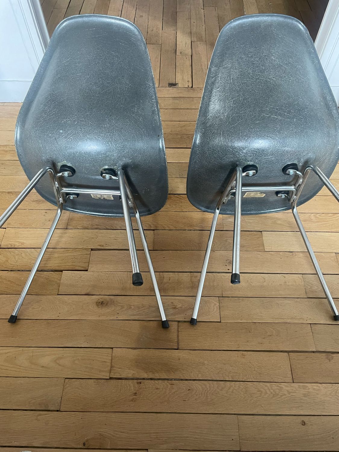Pair of DSW chairs by Charles and Ray Eames, Herman Miller edition