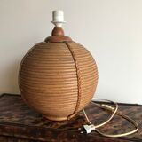 Rattan table lamp Italy 70s