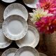 Set of 11 vintage Sarreguemines opaque porcelain dessert plates