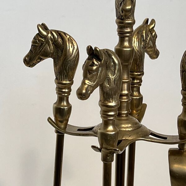 Nécessaire de feu en laiton modèle tête de cheval