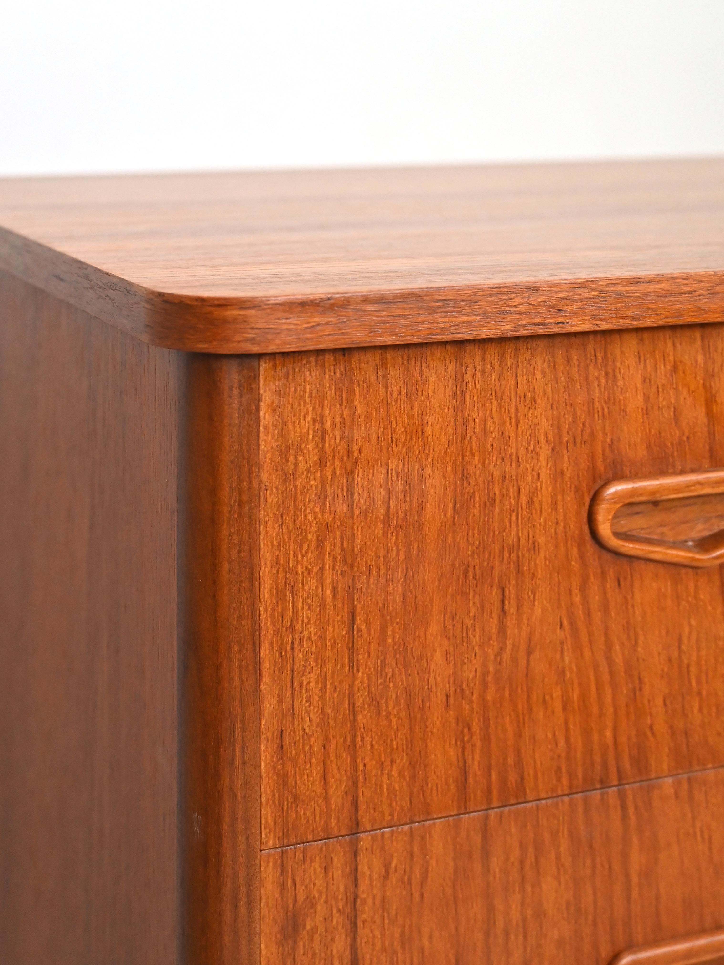 Vintage teak dresser with four drawers