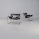 Marcel Breuer “wassily’ B3 chairs black leather for Gavina set/2