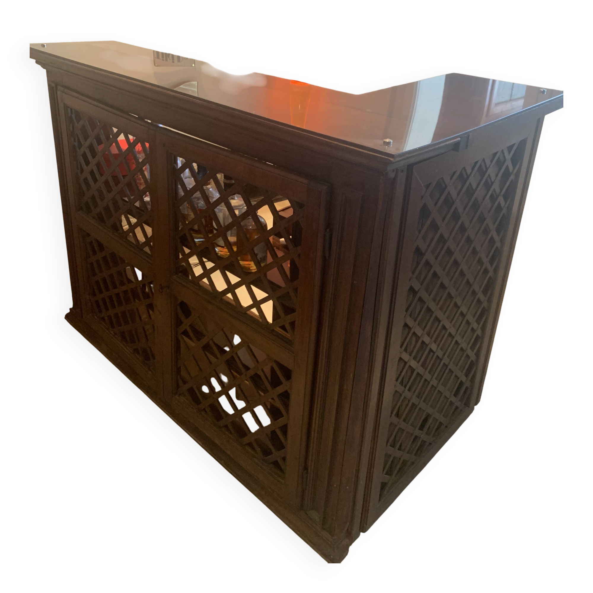 🍸 Vintage corner bar with sink and mini-fridge – unique piece