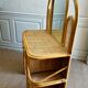 Bamboo and rattan vanity / dressing table with drawer and mirror, 1970s mid-century modern