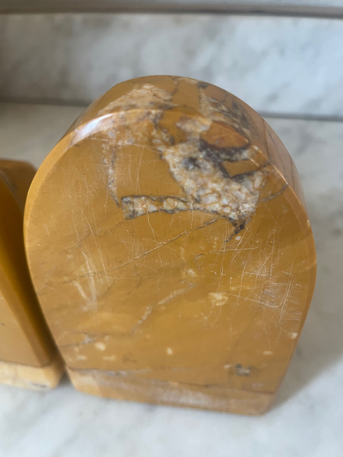 Pair of Art Deco marble bookends