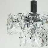 elegant 2-tier kinkeldey mid century PENDANT LIGHT crystal glass and chrome