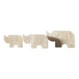 Travertine Animal Sculptures from Fratelli Mannelli, 1970, Set of 3