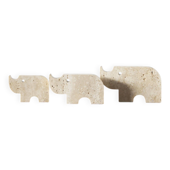 Travertine Animal Sculptures from Fratelli Mannelli, 1970, Set of 3