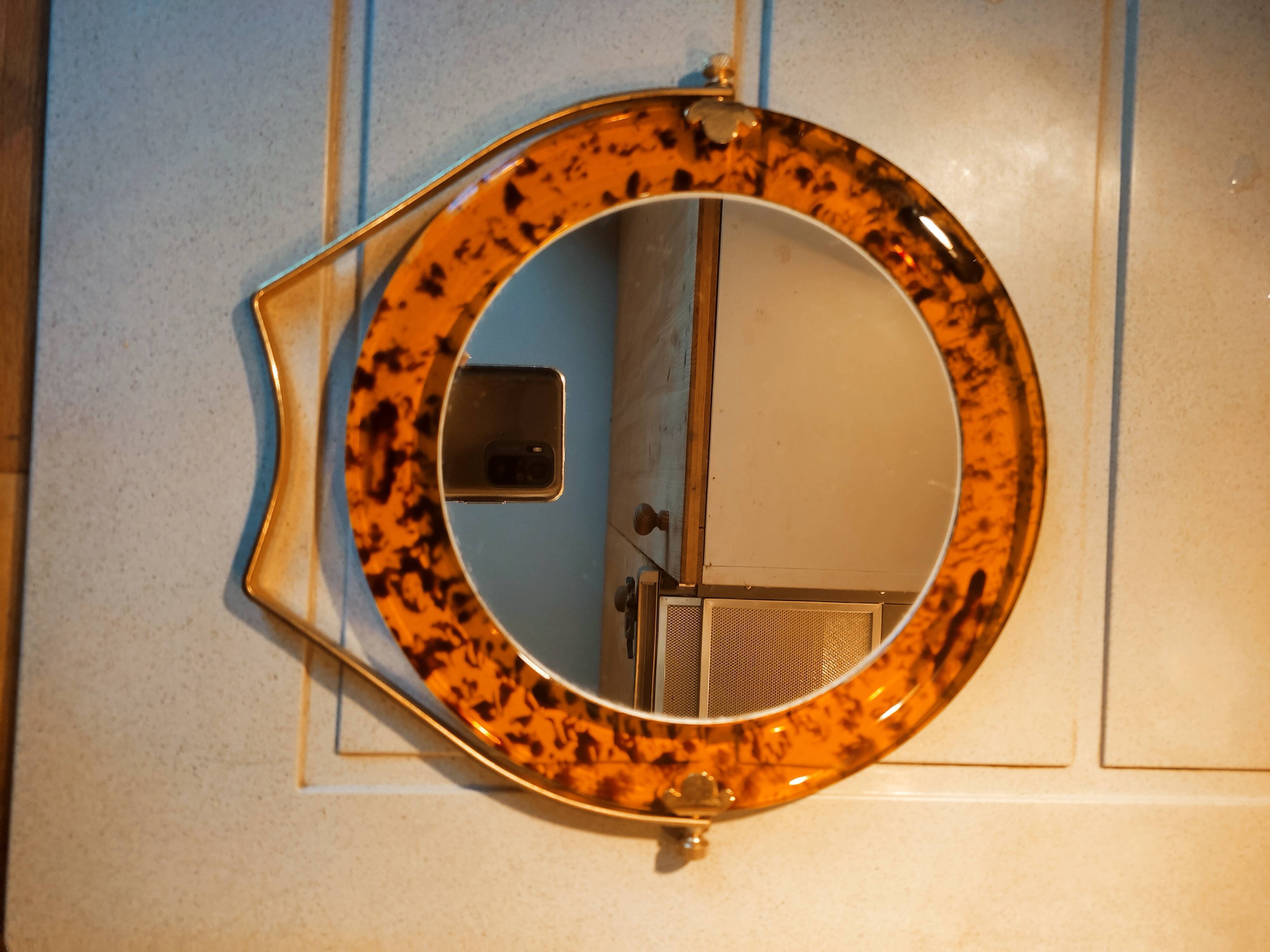 Double-sided tilt mirror 70's lucite
