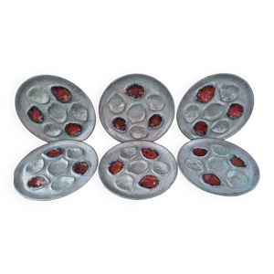 6 assiettes à huiles