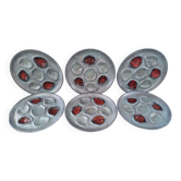 6 stoneware oil plates